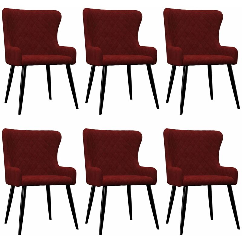 

Sillas de comedor 6 unidades terciopelo rojo - Rojo
