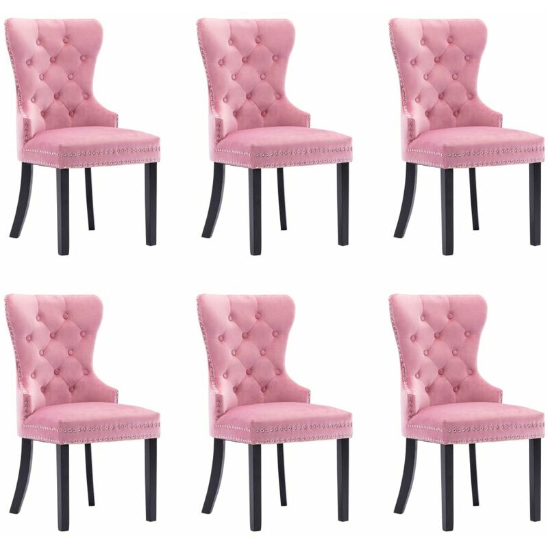 

Happyshopping - Sillas de comedor 6 unidades terciopelo rosa