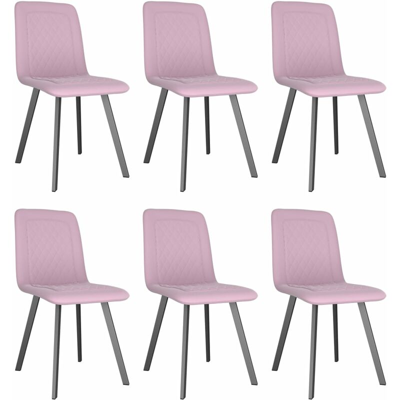 

Sillas de comedor 6 unidades terciopelo rosa