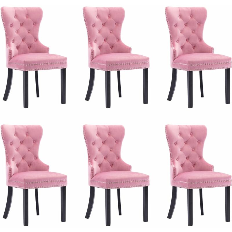 

Sillas de comedor 6 unidades terciopelo rosa