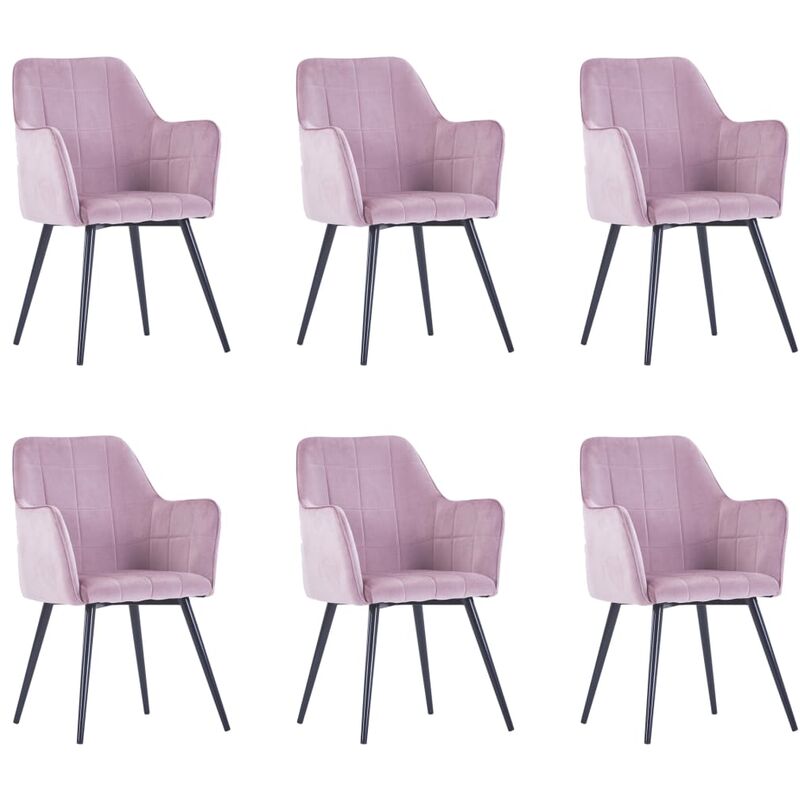 

Sillas de comedor 6 unidades terciopelo rosa - Rosa