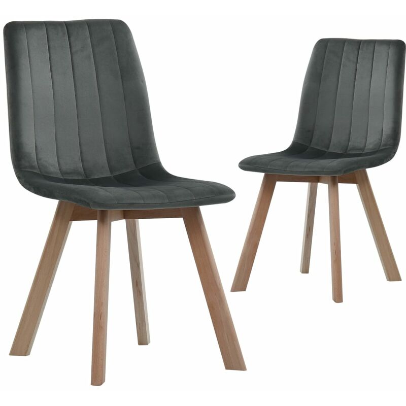 

Sillas de Comedor Terciopelo 2 Unidades Gris - Gris - Vidaxl