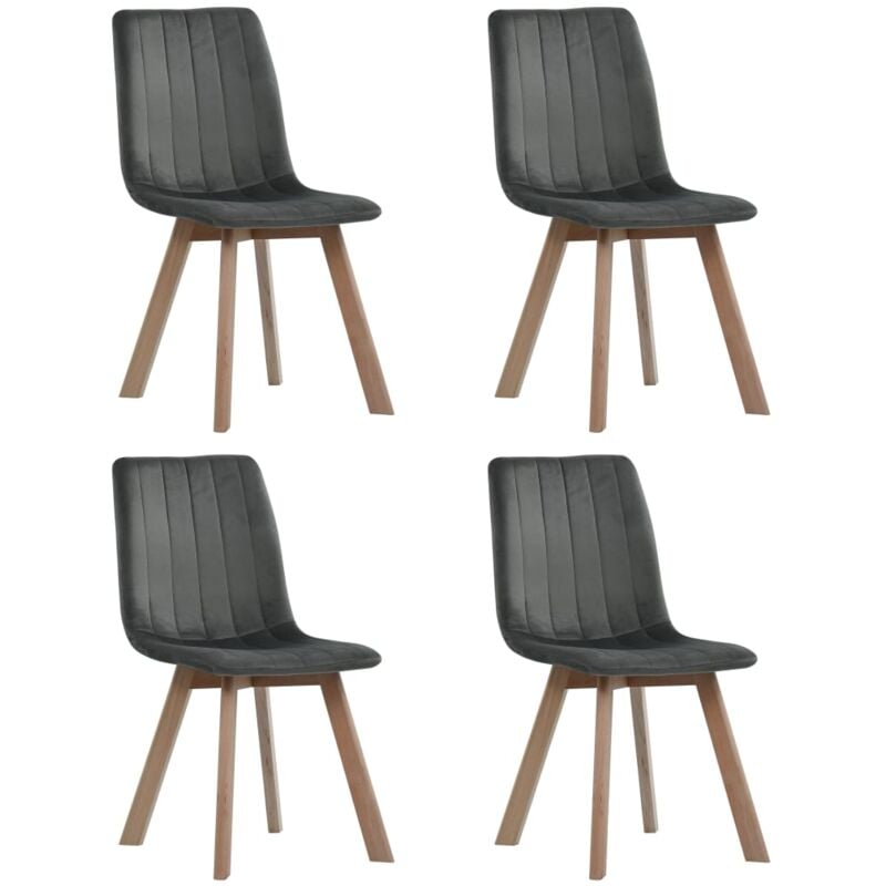 

vidaXL Sillas de Comedor Terciopelo 4 Unidades Gris - Gris