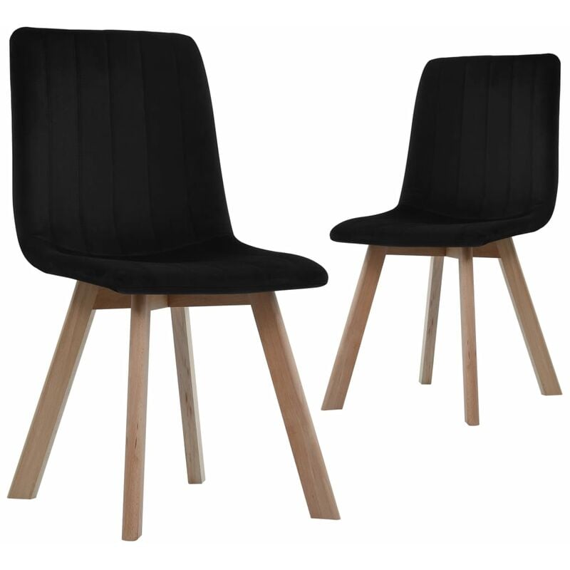 

vidaXL Sillas de Comedor Terciopelo 2 Unidades Negro - Negro
