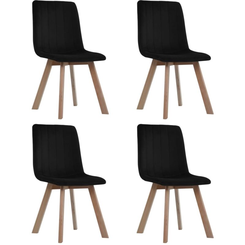 

vidaXL Sillas de Comedor Terciopelo 4 Unidades Negro - Negro