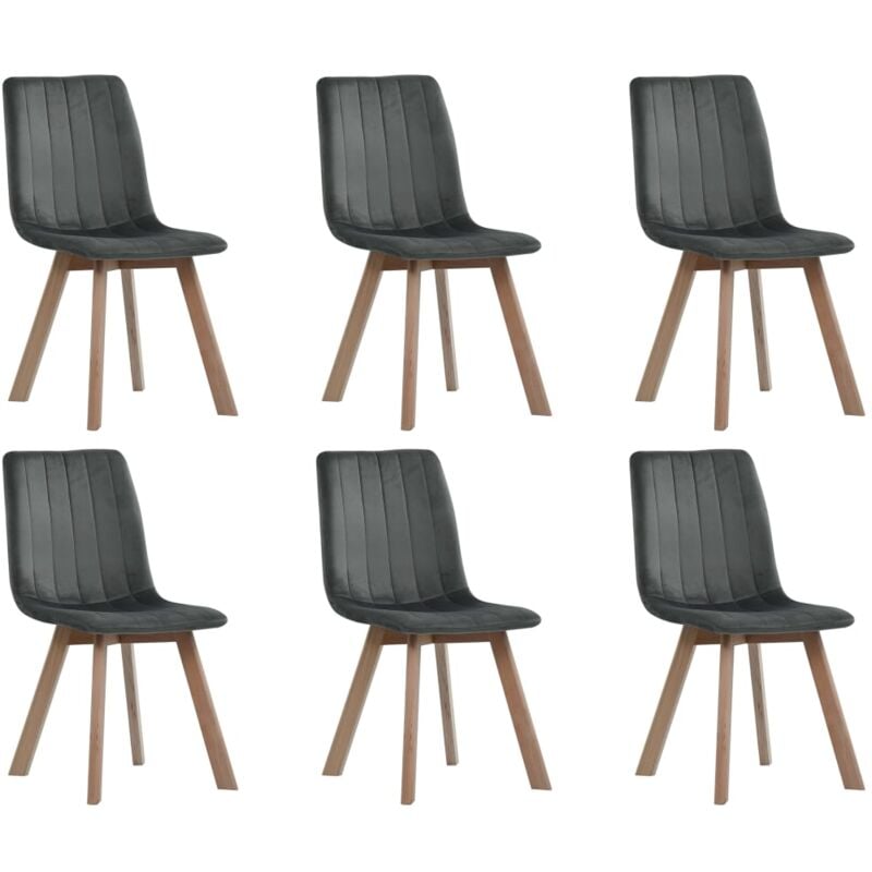 

vidaXL Sillas de Comedor Terciopelo 6 Unidades Gris - Gris
