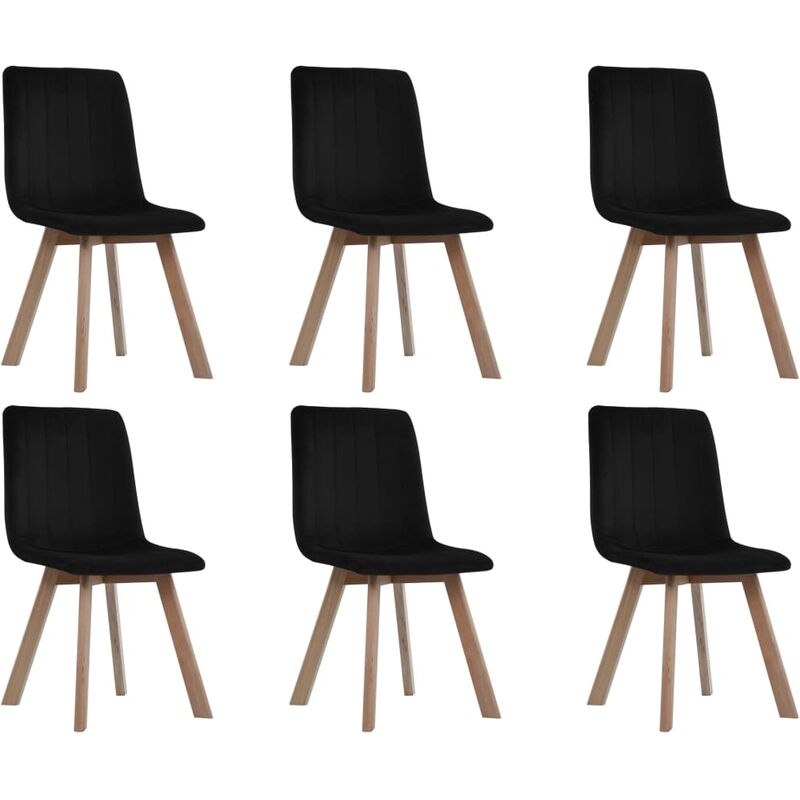 

vidaXL Sillas de Comedor Terciopelo 6 Unidades Negro - Negro