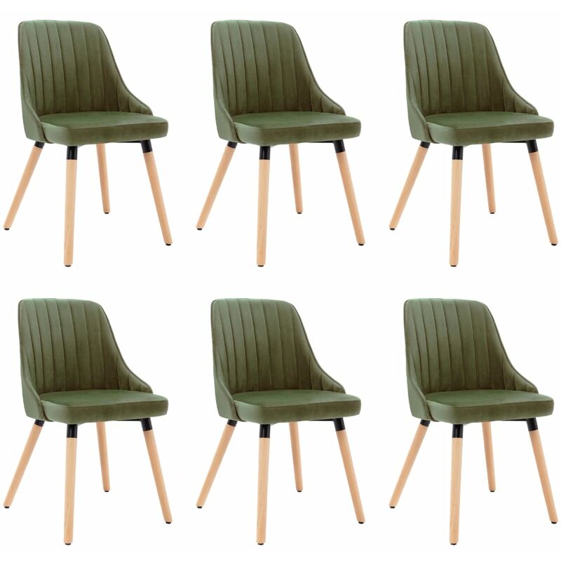 

Sillas de comedor 6 unidades terciopelo verde claro