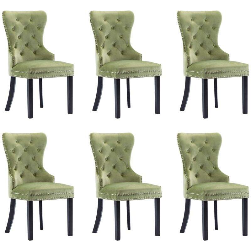 

Sillas de comedor 6 unidades terciopelo verde claro