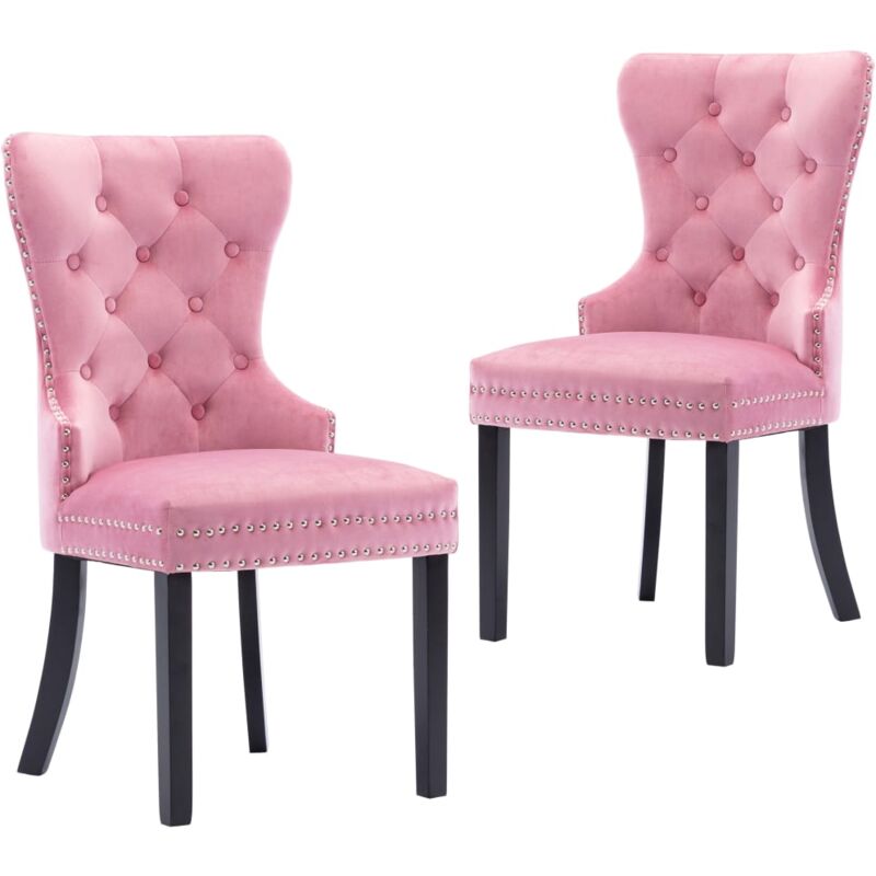 

vidaXL Sillas de Comedor Terciopelo 2 Unidades Rosa - Rosa