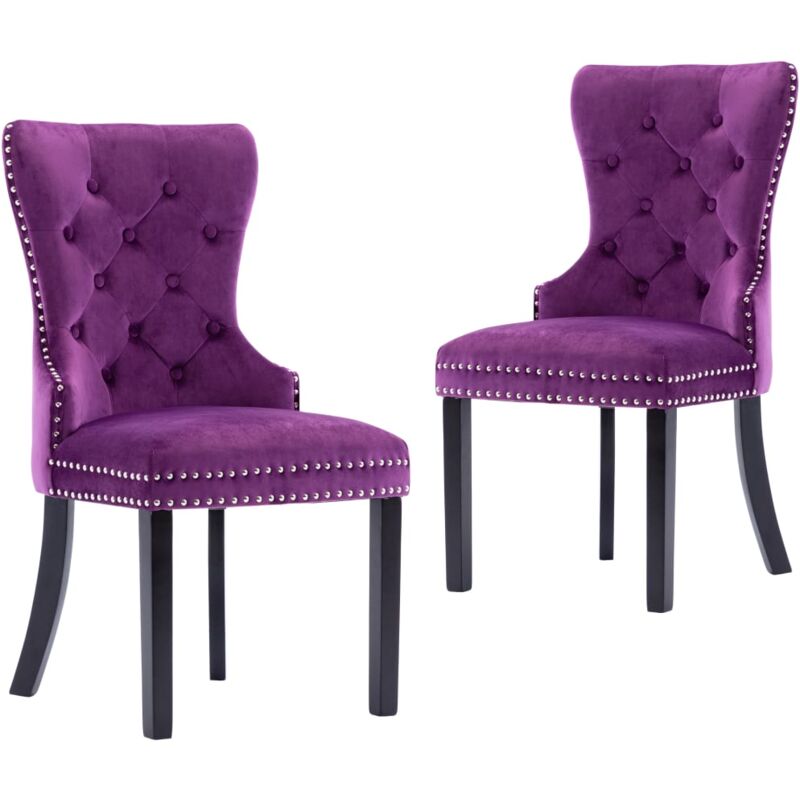 

vidaXL Sillas de Comedor Terciopelo 2 Unidades Morado - Púrpura