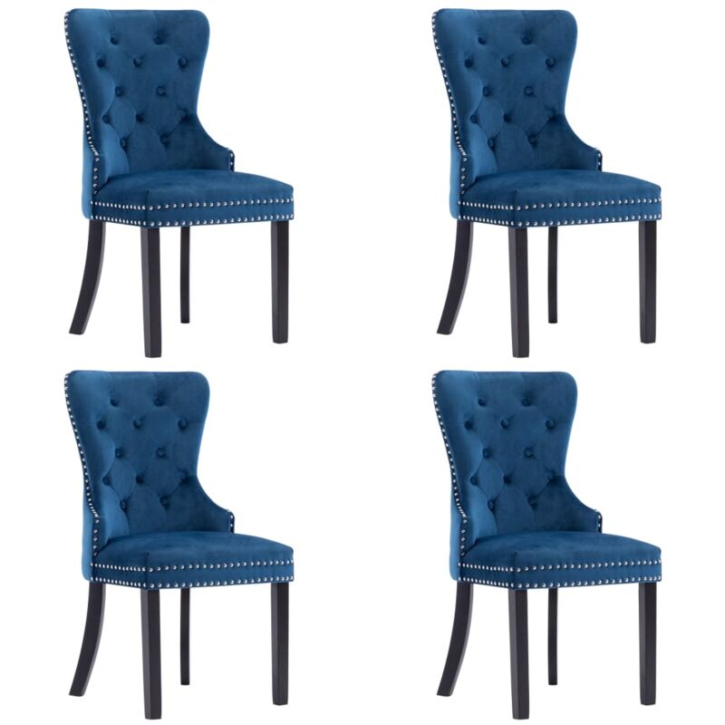 

Sillas de Comedor Terciopelo 4 Unidades Azul - Azul - Vidaxl