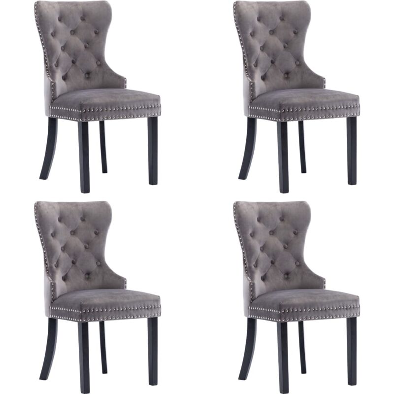 

Sillas de Comedor Terciopelo 4 Unidades Gris - Gris - Vidaxl