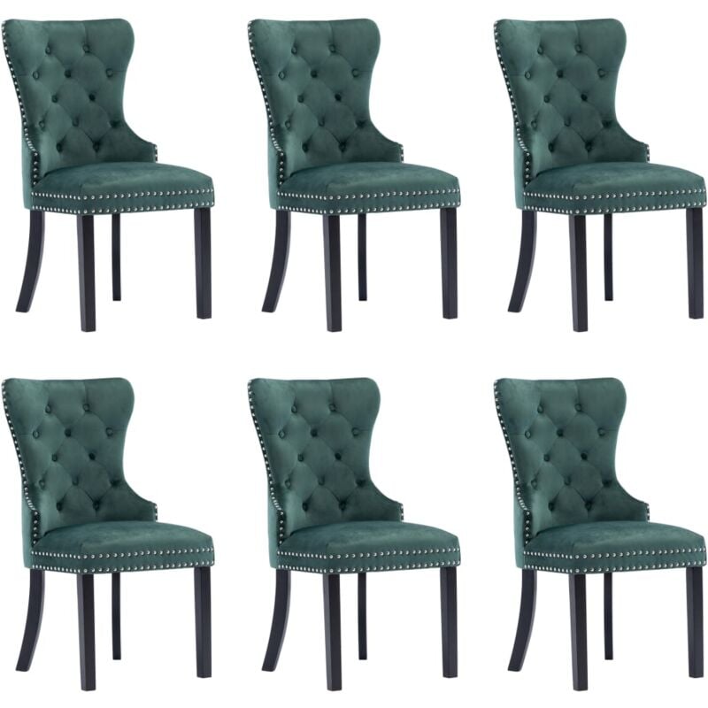 

Sillas de Comedor Terciopelo 6 Unidades Verde Oscuro - Verde - Vidaxl