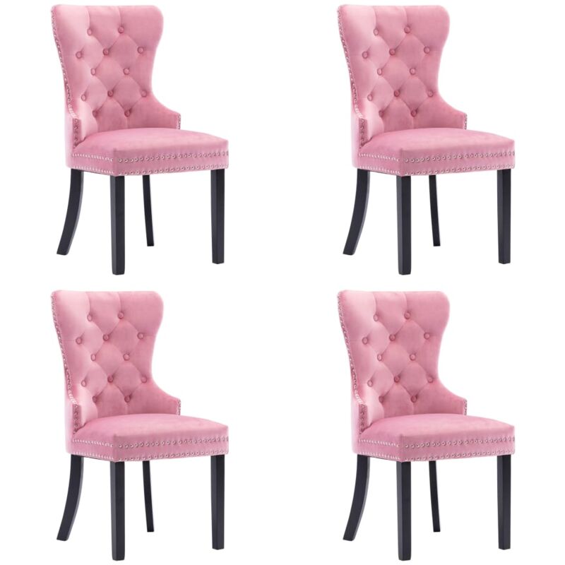 

Sillas de Comedor Terciopelo 4 Unidades Rosa - Rosa - Vidaxl