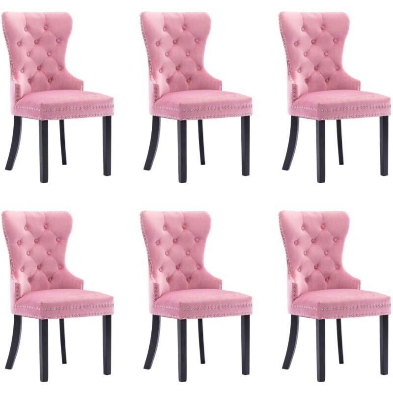 

Sillas de Comedor Terciopelo 6 Unidades Rosa - Rosa - Vidaxl