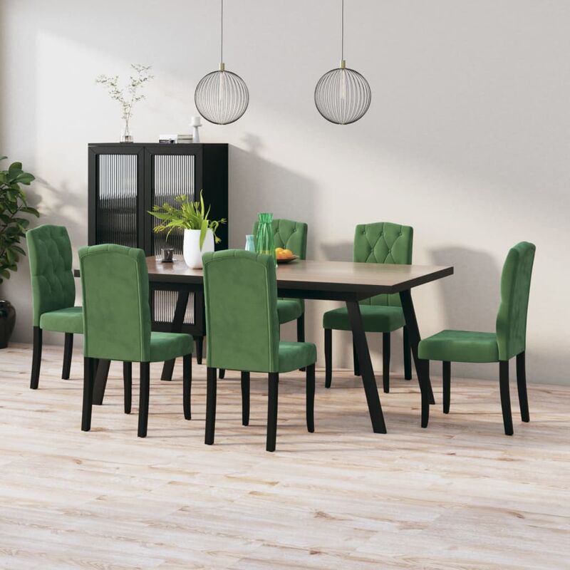 

Sillas de comedor 6 unidades terciopelo verde oscuro
