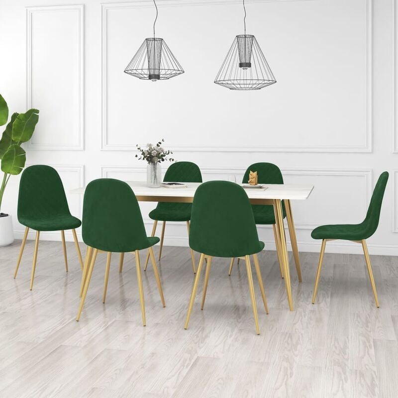 

Sillas de comedor 6 unidades terciopelo verde oscuro