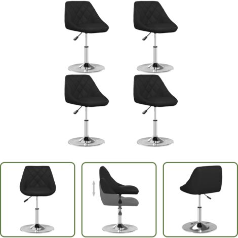 Sillas de comedor ajustables -  Sillas de comedor 4 unidades cuero sintético negro