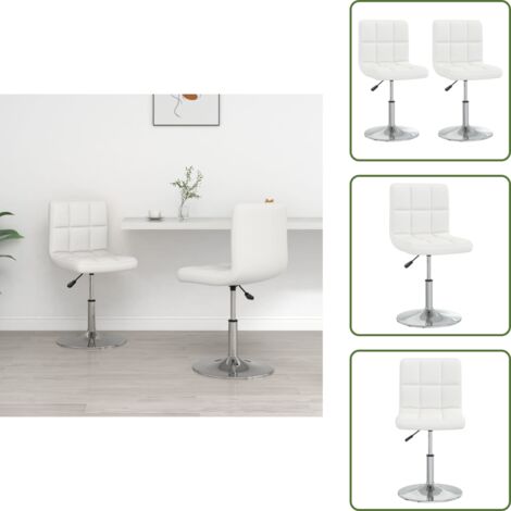 Sillas de comedor ajustables - vidaXL Sillas de comedor 2 unidades cuero sintético blanco - Sillas de comedor cuero sintético