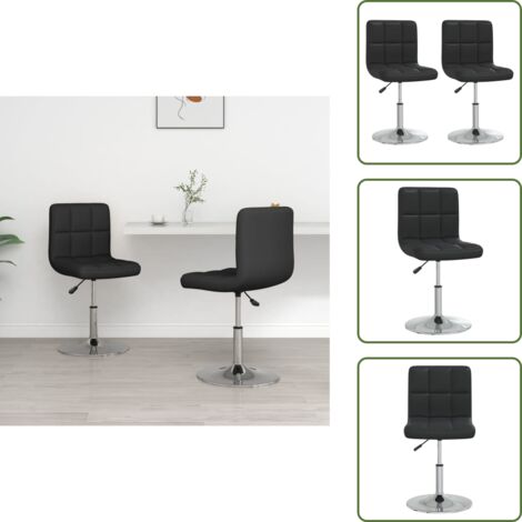 Sillas de comedor ajustables - vidaXL Sillas de comedor 2 unidades cuero sintético negro - Sillas de comedor cuero sintético