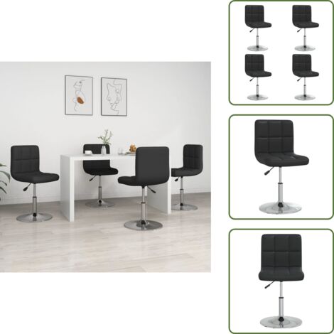 Sillas de comedor ajustables - vidaXL Sillas de comedor 4 unidades cuero sintético negro - Sillas de comedor cuero sintético