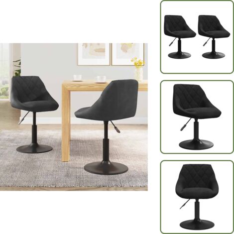 Sillas de comedor ajustables - vidaXL Sillas de comedor giratorias 2 uds terciopelo negro - Sillas de comedor modernas