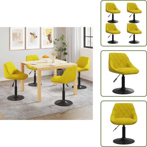 Sillas de comedor ajustables - vidaXL Sillas de comedor giratorias 4 uds terciopelo amarillo mostaza - Sillas de comedor terciopelo