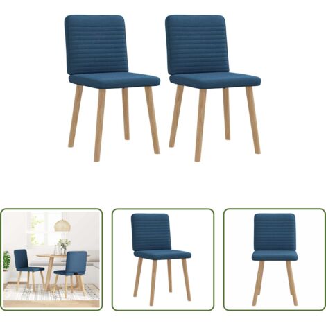 Sillas de comedor azul -  Sillas de comedor 2 unidades tela azul