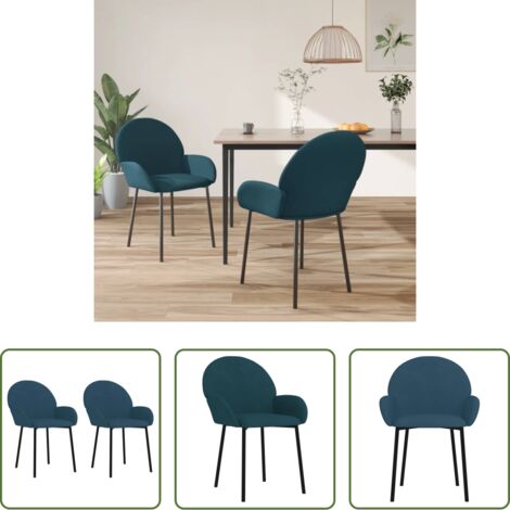 Sillas de comedor azul -  Sillas de comedor 2 unidades terciopelo azul