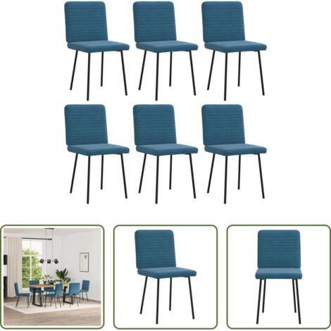 Sillas de comedor azul -  Sillas de comedor 6 unidades terciopelo azul