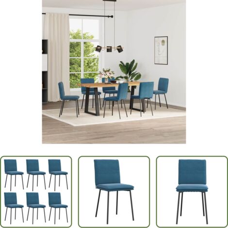 Sillas de comedor azul -  Sillas de comedor 6 unidades terciopelo azul