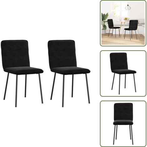 Sillas de comedor con espuma - vidaXL Sillas de comedor 2 unidades terciopelo negro - Sillas de comedor para comedor
