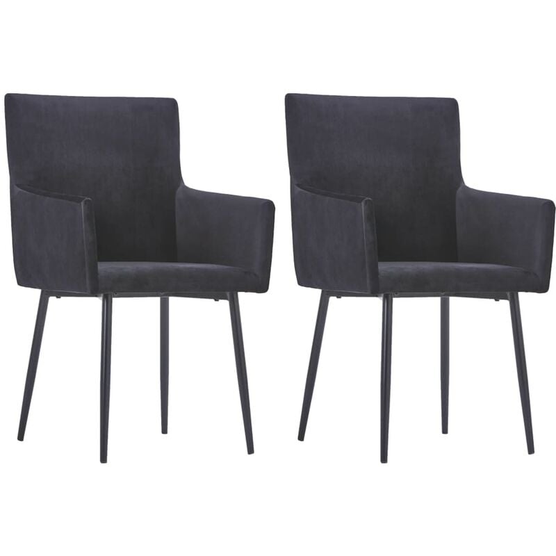 

Sillas de comedor con reposabrazos 2 uds terciopelo negro