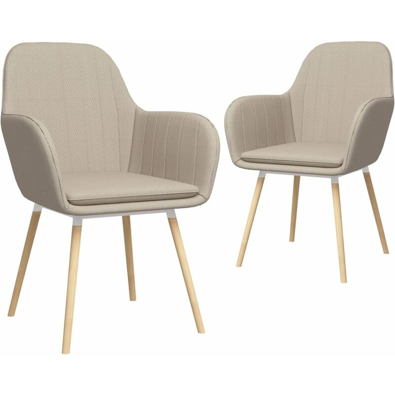 

Sillas de comedor con reposabrazos 2 unidades tela crema