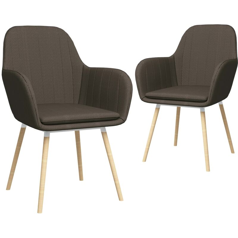 

Sillas de comedor con reposabrazos 2 unidades tela gris taupe