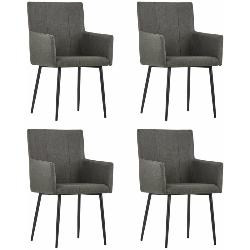 

Sillas de comedor con reposabrazos 4 unidades tela gris taupe