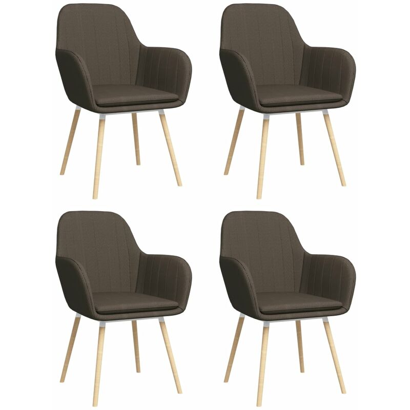 

Sillas de comedor con reposabrazos 4 unidades tela gris taupe