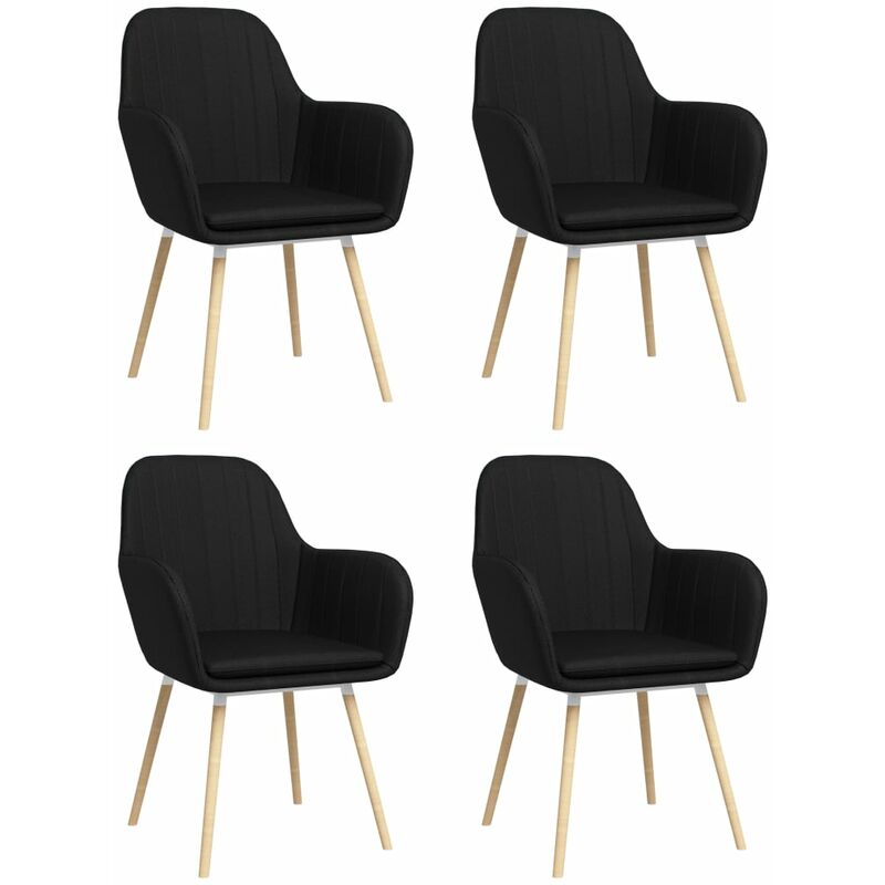 

Sillas de comedor con reposabrazos 4 unidades tela negra