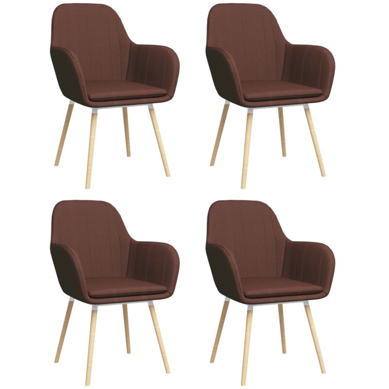

Sillas de Comedor con Reposabrazos 4 Unidades Tela Marrón - Marrón - Vidaxl