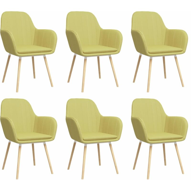 

Sillas de Comedor con Reposabrazos 6 Unidades Tela Verde - Verde - Vidaxl