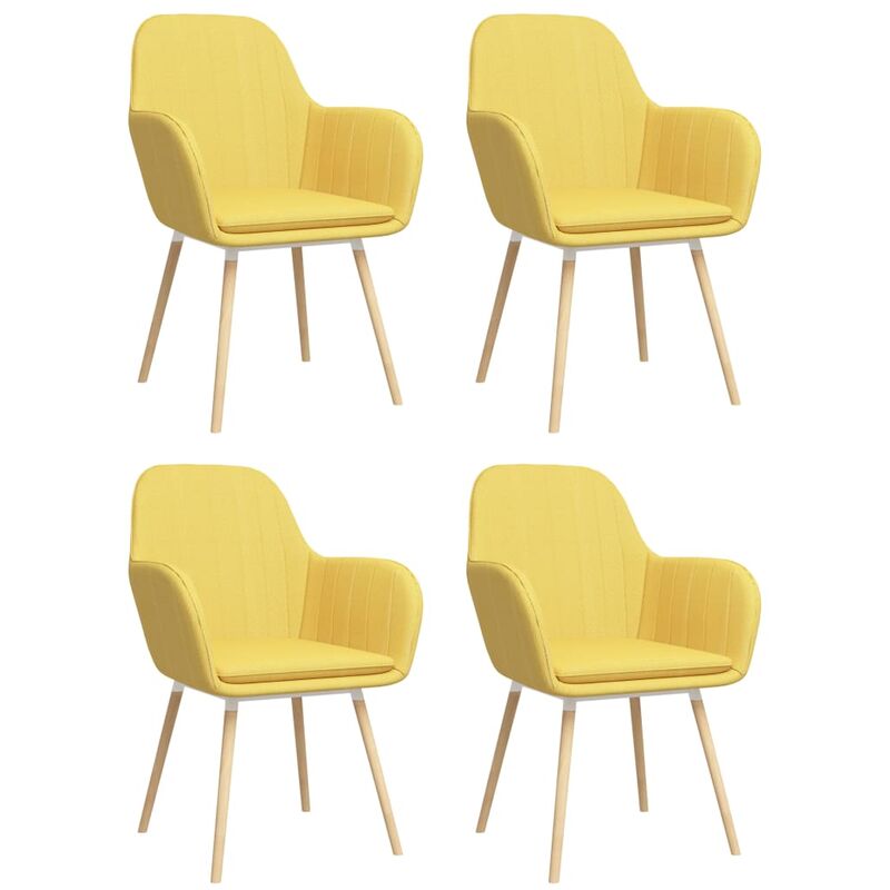 

Sillas de Comedor con Reposabrazos 4 Unidades Tela Amarillo - Amarillo - Vidaxl