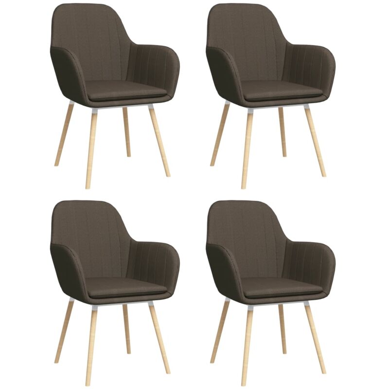 

Sillas de Comedor con Reposabrazos 4 Unidades Tela Gris Taupe - Gris Topo - Vidaxl