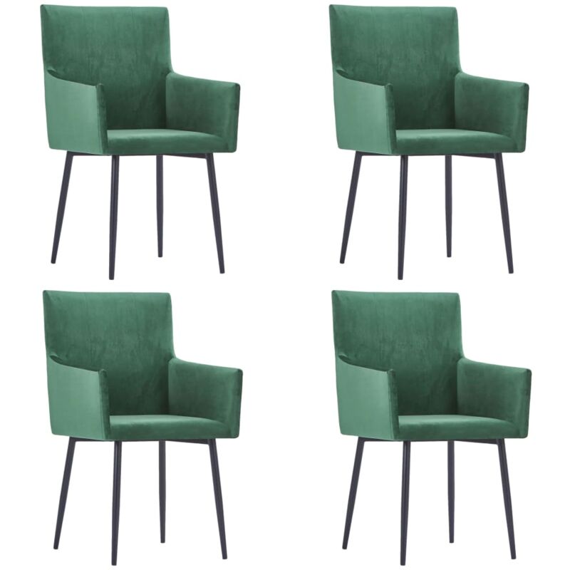 

Sillas de Comedor con Reposabrazos Terciopelo 4 Unidades Verde - Verde - Vidaxl