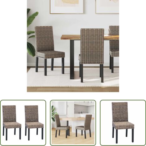 Sillas de comedor con respaldo -  Silla de comedor 2 pcs Lavado negro 45 x 54 x 93 cm