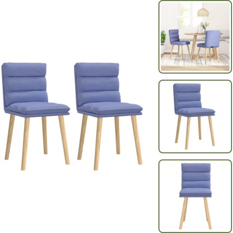 Sillas de comedor con respaldo - vidaXL Sillas de comedor 2 uds tela azul jeans - Sillas de comedor con espuma