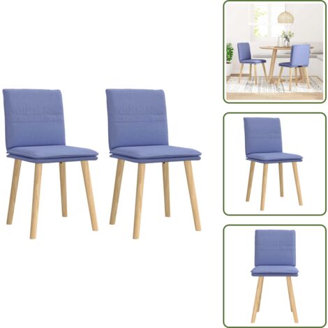 Sillas de comedor con respaldo - vidaXL Sillas de comedor 2 uds tela azul jeans - Sillas de comedor con espuma