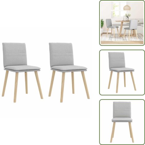 Sillas de comedor con respaldo - vidaXL Sillas de comedor 2 uds tela gris nube - Sillas de comedor de madera