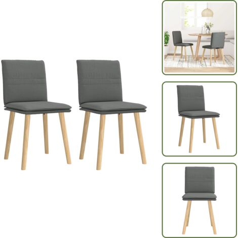 Sillas de comedor con respaldo - vidaXL Sillas de comedor 2 unidades tela gris oscuro - Sillas de comedor de madera