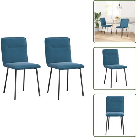 Sillas de comedor con respaldo - vidaXL Sillas de comedor 2 unidades terciopelo azul - Sillas de comedor para comedor